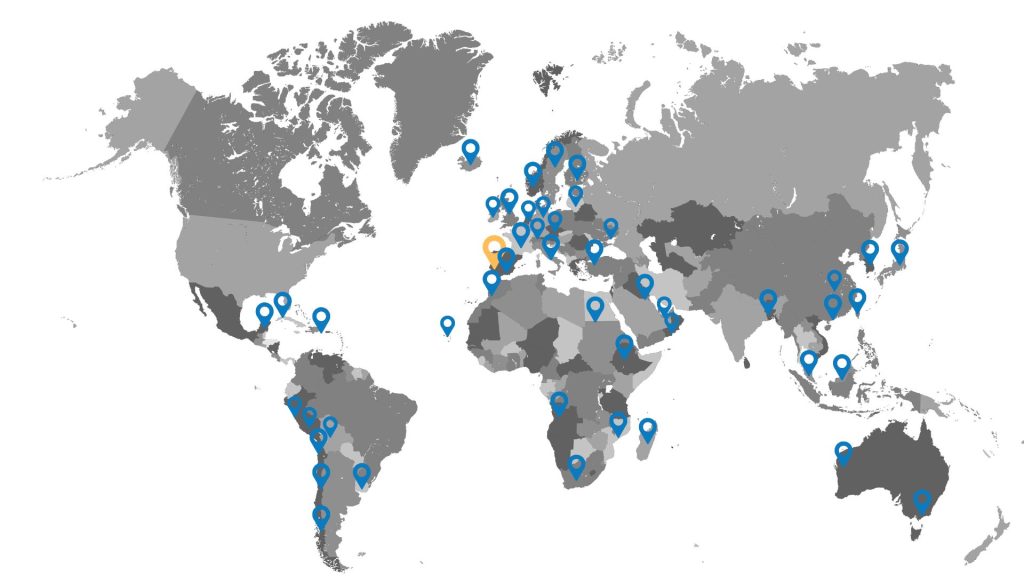 Presença internacional da Cosmanlux